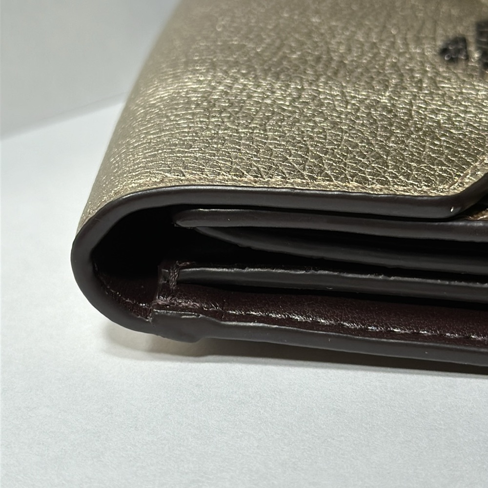 *LIKE NEW* COACH Small Wallet In Colorblock Signature Canvas In Tan/plat… - Picture 9 of 15
